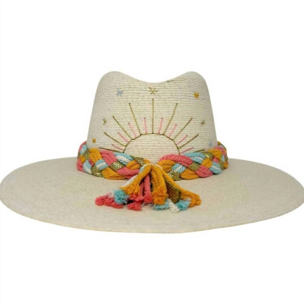NEW BALDIZ women's sparkle sunrise hat in white multi